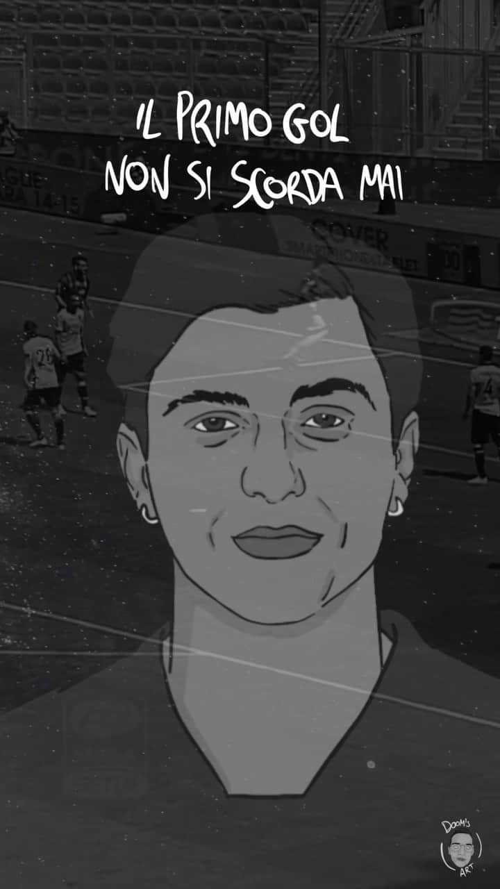 ダニエレ・バゼッリのインスタグラム：「Ero al Barbera il 10 maggio. Sono passati 8 anni, e ricordo ancora Baselli. E il suo gol, il primo in Serie A. Così gli ho scritto e gli ho chiesto un ricordo di quella “prima volta”. Mi ritrovo un suo audio in direct. Così ho pensato di fermare un attimo il tempo e celebrare quella prima rete. Contro il Palermo. Scusa Dani, mi perdonerai. #fenomeno #danielebaselli  . . . . . . . #sketch #arteitaliana #disegnodigitale #illustrazione #artedigitale #sketchbook #illustrator #esaurimento #cervello #pensieri #disegno #disegni #disegnini #disegnetti #artista #pittura #procreate #vignette #vignettadelgiorno #schizzo #illustrazioni #fumetto #fumetti #motivazione #praiaamare#citazionicanzoni #frasiindie #reggiocalabriaphoto」