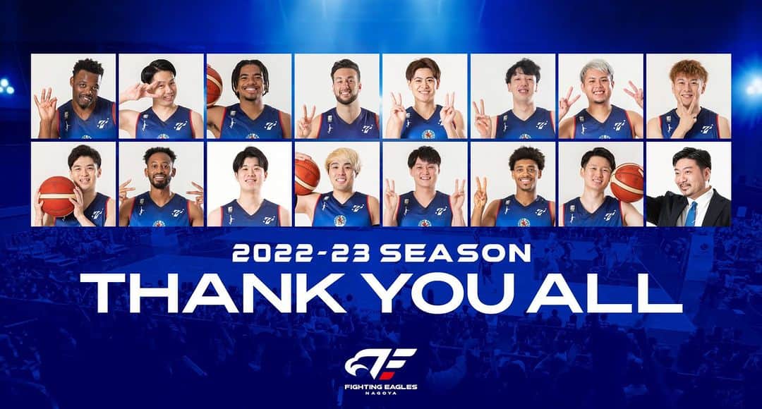 川辺泰三のインスタグラム：「今シーズンも、沢山の応援有り難う御座いました！ 良い時期、悪い時期とジェットコースターの様なタフなシーズンになりました。 そして、チームの目標としていた「CS出場」は叶いませんでしたがB1初年度としてFE名古屋の新たな1ページを選手、スタッフ、そして応援してくださったブースターの皆様と乗り越えれた事を誇りに思います。本当に有難う御座いました！ 最後に、みや本当にお疲れ様でした！ Mr.イーグルスとして豊通バスケのカルチャーを作ってくれて感謝とリスペクトで一杯です！ 本当にありがとう！」