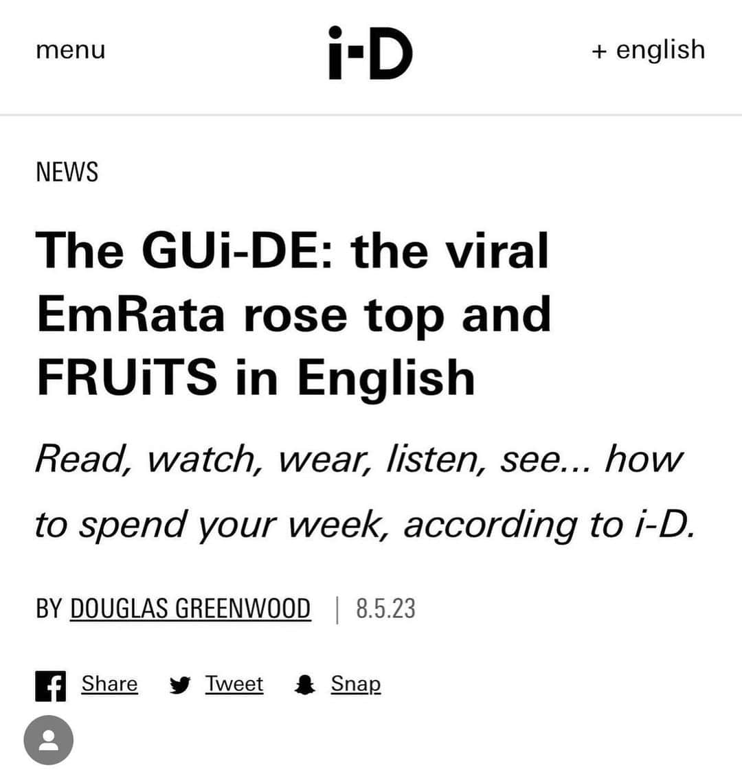 FRUiTSさんのインスタグラム写真 - (FRUiTSInstagram)「Thank you for the nice little mention @i_dmagazine   Follow the link for your @fruitsmag Issue 01 English Edition.」5月10日 12時32分 - fruitsmag
