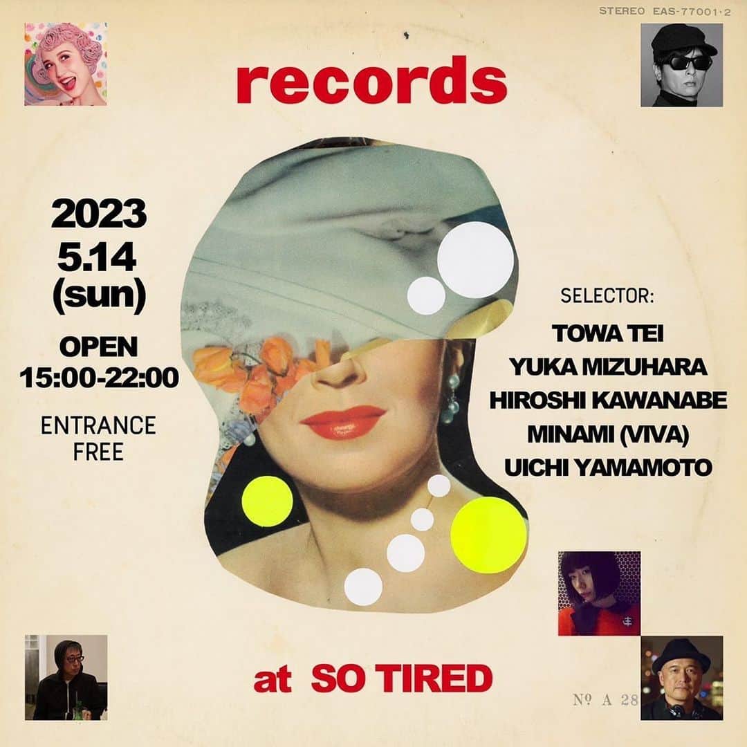 川辺ヒロシのインスタグラム：「3年ぶりのRECORDS！ 尾山台商店街SO TIREDにて！ 15時〜22時 入場無料〜」