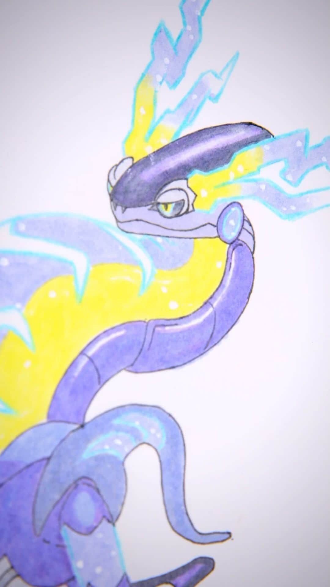 のインスタグラム：「#ミライドン の絵を描いてみたら…!?👀  #ポケモンSV #ポケモン #ポケットモンスター #アニメ #アニメーション #ショートアニメ #ScarletViolet #pokemon #pokémon #miraidon #anime #animation #shortanime」