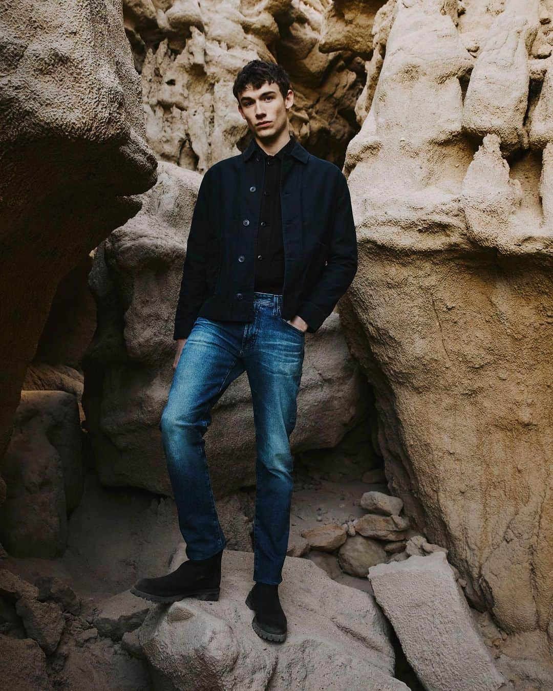 アドリアーノゴールドシュミットのインスタグラム：「Denim for whenever. With the industry's best all-direction stretch denim, our Denim 360° is built with comfort in mind. Created with the perfect amount of give for everyday fabric wear that retains the expected ruggedness of denim.」