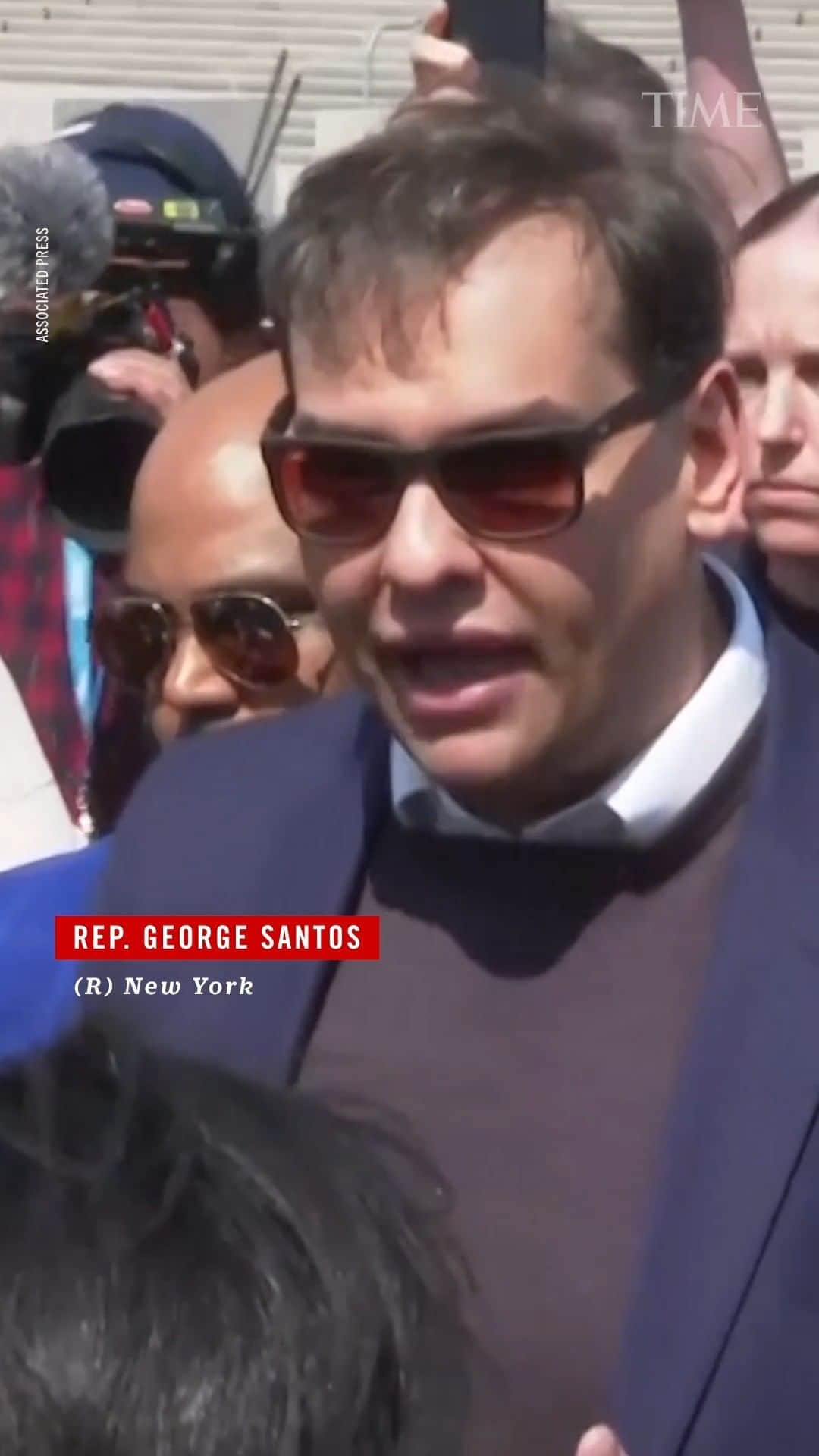 TIME Magazineのインスタグラム：「Rep. George Santos addresses federal charges: "It's a witch hunt"」