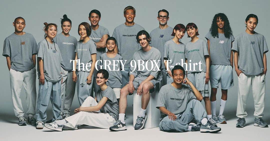 畠中槙之輔のインスタグラム：「_ #NBgreyday にちなんだgreyのNB9BOXTシャツも🔥 #NB #newbalance #ニューバランス #NB9BOX  #Tシャツ #NBgreyday #grey」