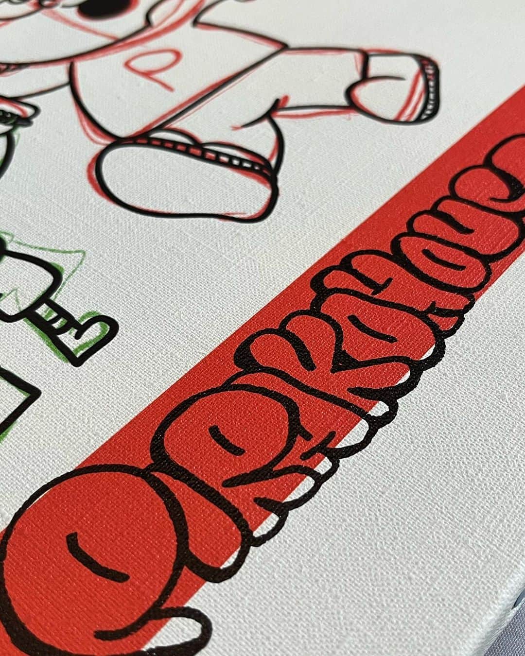 Pirakoのインスタグラム：「キャンバスに描きました🫣🫣 ぴらこの原画チャレンジはまだまだ続く…」