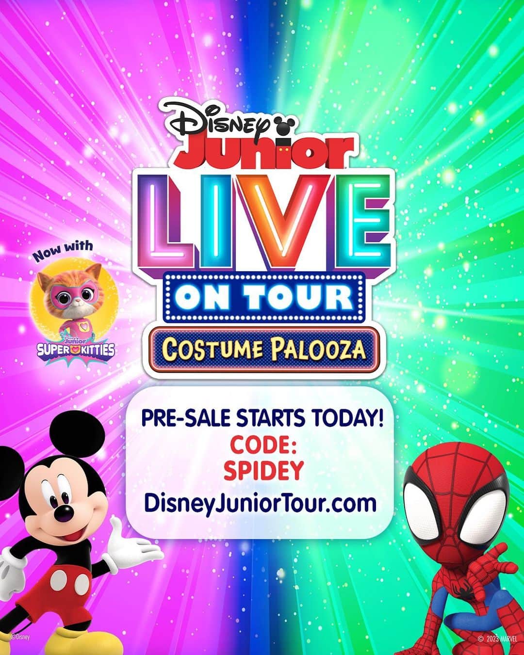 Marvel Entertainmentさんのインスタグラム写真 - (Marvel EntertainmentInstagram)「The Pre-Sale for the new Disney Junior Live On Tour: Costume Palooza begins TODAY, Wednesday, 5/10 at 10AM local time! #DisneyJuniorTour  Pre-Sale password: SPIDEY Get Pre-Sale Tickets at: DisneyJuniorTour.com」5月10日 22時10分 - marvel
