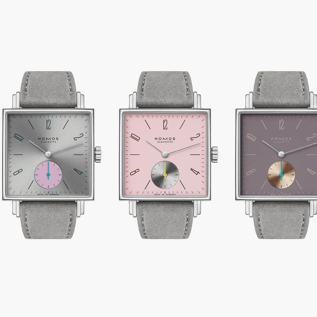 Daily Watchさんのインスタグラム写真 - (Daily WatchInstagram)「The new Tetra quartet by @nomos_glashuette is a subtle excercise in different shades of pink. Four new mechanical watches, all featuring shades of pink, all with edges and corners and all named after quirks: Die Unerreichbare, Die Wildentschlossene, Die Fuchsteufelswilde and Die Kapriziöse. Which one would you choose? #nomosglashuette #nomostetra」5月10日 22時20分 - dailywatch