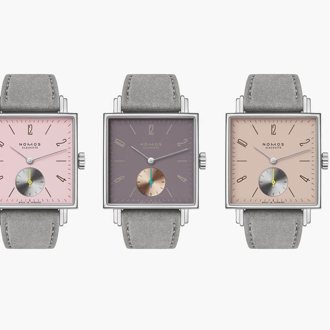 Daily Watchさんのインスタグラム写真 - (Daily WatchInstagram)「The new Tetra quartet by @nomos_glashuette is a subtle excercise in different shades of pink. Four new mechanical watches, all featuring shades of pink, all with edges and corners and all named after quirks: Die Unerreichbare, Die Wildentschlossene, Die Fuchsteufelswilde and Die Kapriziöse. Which one would you choose? #nomosglashuette #nomostetra」5月10日 22時20分 - dailywatch