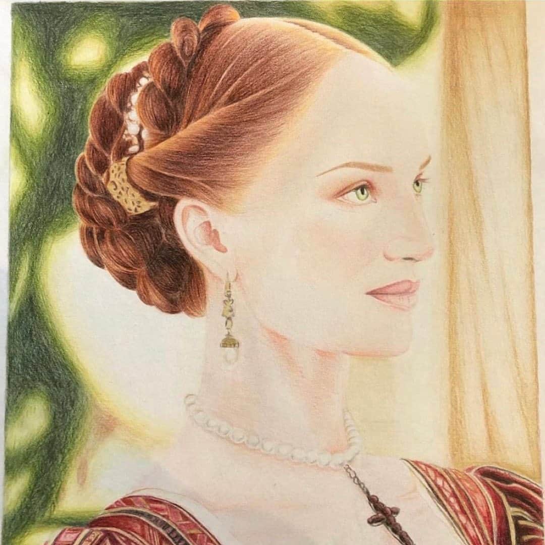 ロッテ・ヴァービークのインスタグラム：「Thank you @gamineboutdepain for this wonderful piece of fanart of my character Giulia Farnese in The Borgias 🤩」