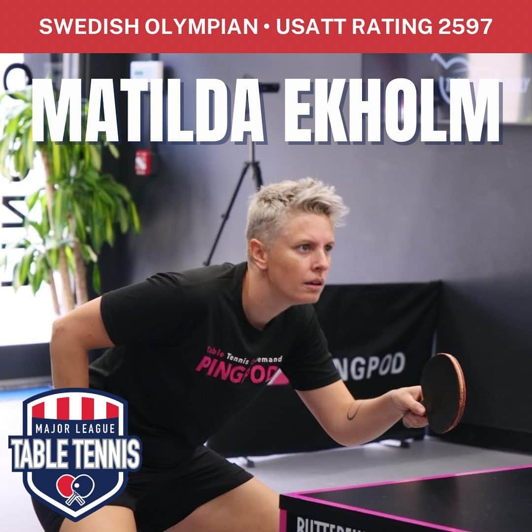 マチルダ・エコームのインスタグラム：「Let’s welcome Matilda Ekholm to the Major Leagues! Matilda (or Coach Mati to our @pingpod fans) has won four medals in the European Table Tennis Championships, represented Sweden in the Olympics, and was once ranked #20 in the world! We love watching her Tutorials videos and can’t wait to see what’s in store for her with MLTT. Let’s go, Matilda!」