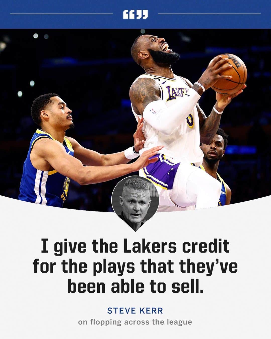 espnのインスタグラム：「Steve Kerr opened up about flopping in the NBA.  (🎥: NBCSWarriors)」
