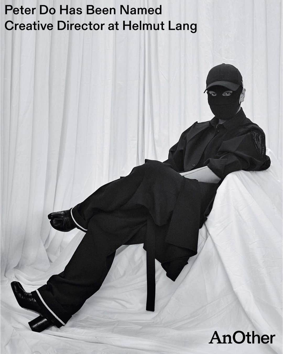 AnOther Magazineのインスタグラム：「@the.peterdo has been appointed creative director of iconic luxe-minimalism brand @helmutlang.   Peter Do studied at New York’s Fashion Institute of Technology, and later won the LVMH Graduate Prize in 2014. Training under Phoebe Philo as assistant designer at Celine until 2016, he started his own, eponymous label just two years later, establishing a name for himself with sensually cut, subversive clothing.   “No one embodied radical thinking more definitively than Helmut Lang,” Do said in a statement. “It is my deep honour to be entrusted with ushering in the next chapter of Helmut Lang’s legacy.”  Image taken from Spring/Summer 2022 issue of AnOther Magazine.   Photography by @katsunaito Styling by @julieragolia Hair by @mikey_tubolino」