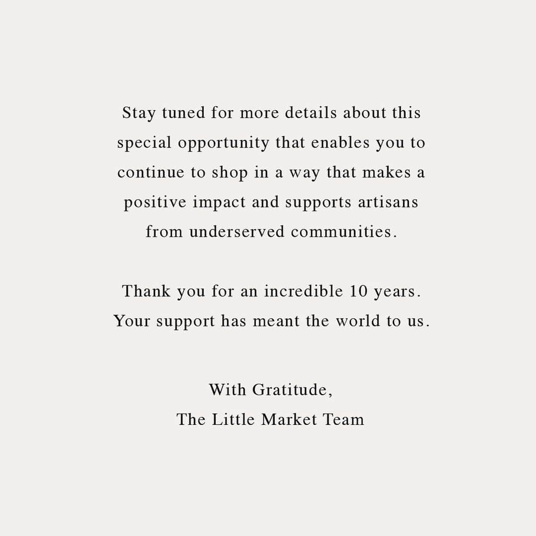 The Little Marketさんのインスタグラム写真 - (The Little MarketInstagram)「To our valued community,  Please note that today is the last day to shop our website. We are so grateful for your steadfast support of The Little Market and our mission.  We are excited to share that you can now purchase our best-selling candles at @prosperitycandle, the same social enterprise creating our candles since 2014. Stay tuned to learn more about this special collaboration.  Thank you for your generosity over the past 10 years.」5月11日 2時14分 - thelittlemarket