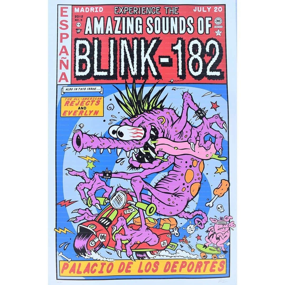 blink-182のインスタグラム：「We are saddened to hear of the passing of legendary artist @frankkozik  Thank you Frank for all of the amazing and timeless artwork you contributed to not only us, but so many others」