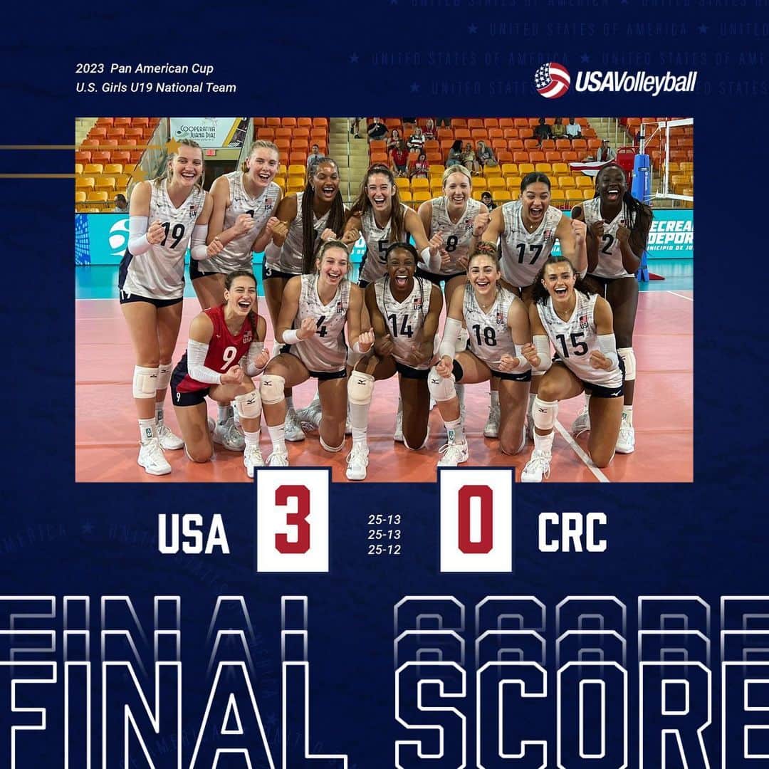 USA Volleyballさんのインスタグラム写真 - (USA VolleyballInstagram)「Another win in the books! USA defeats Costa Rica in three sets to improve to 2-0 at the 2023 Pan Am Cup. Story and stats to come」5月11日 4時50分 - usavolleyball