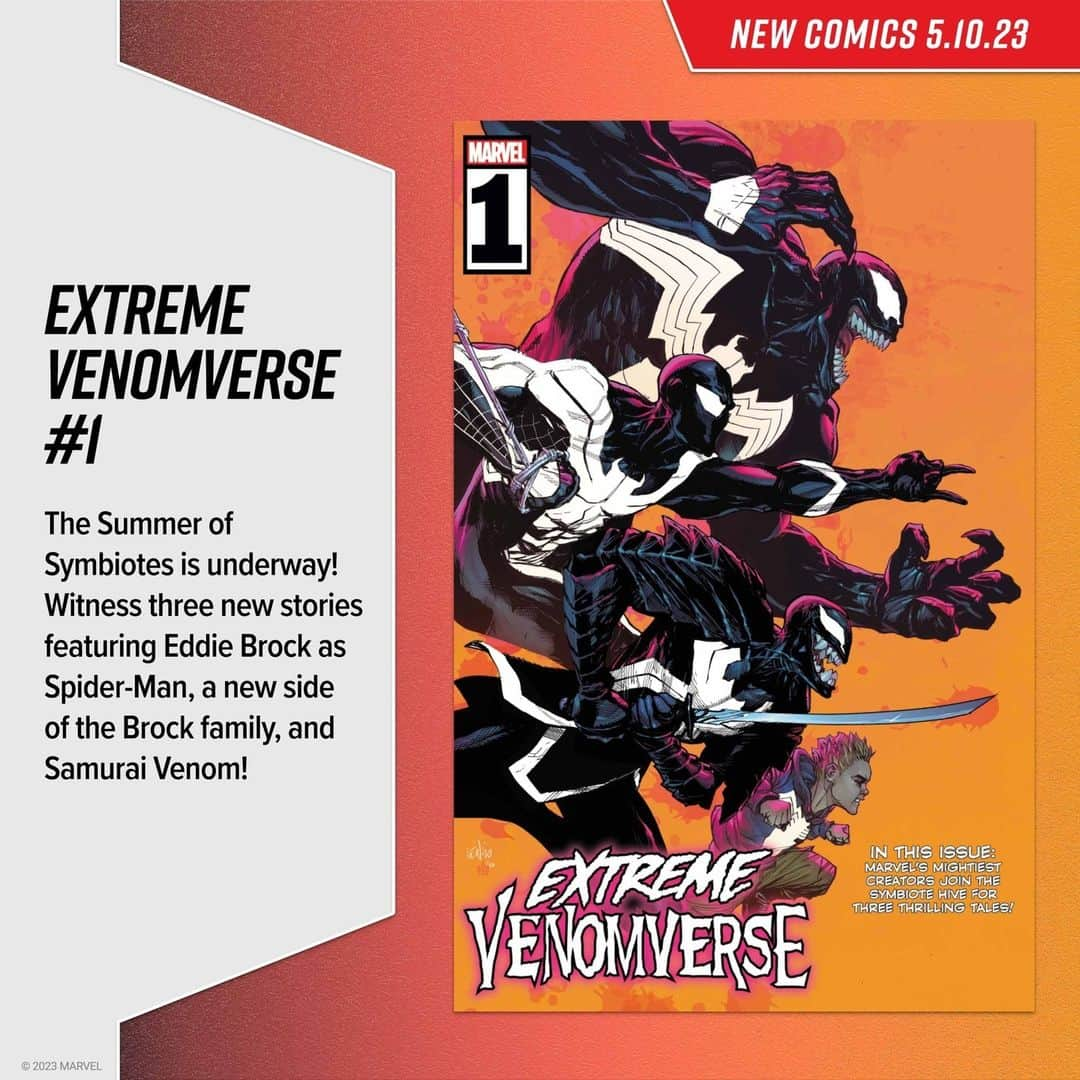 Marvel Entertainmentさんのインスタグラム写真 - (Marvel EntertainmentInstagram)「The Summer of Symbiotes is underway! Celebrate 35 years of Venom with 'Extreme Venomverse' #1 and explore more of today's #MarvelComics releases. #NCBD」5月11日 7時00分 - marvel