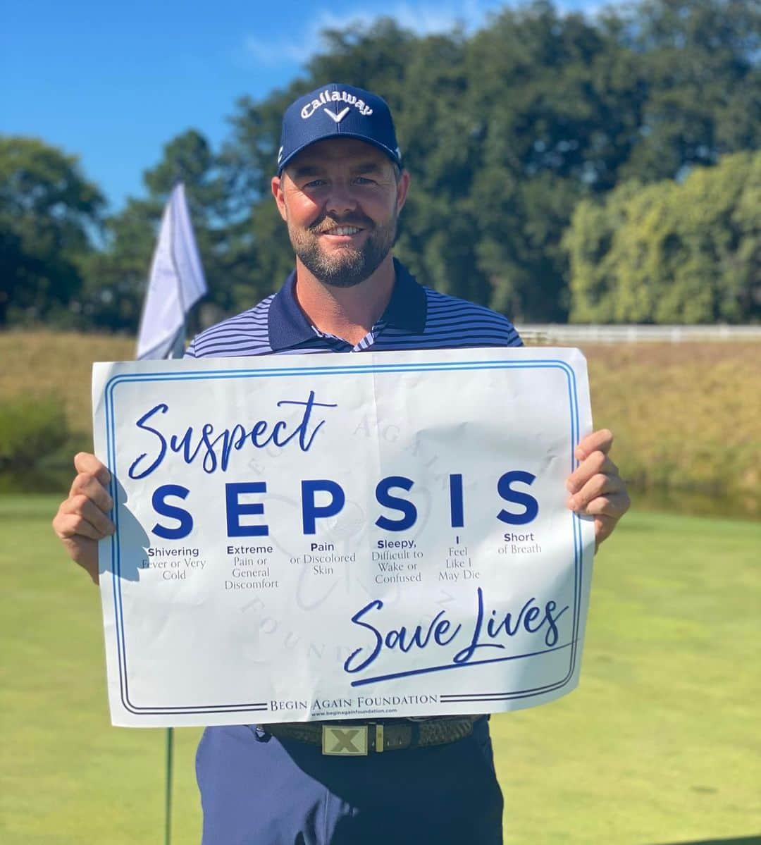 マーク・リーシュマンのインスタグラム：「It’s National Golf Day and our favorite golfer @marcleish is sharing Sepsis Symptoms.💙⛳️  Are you a golfer?  #nationalgolfday #golfday #golflife #golfcourse」