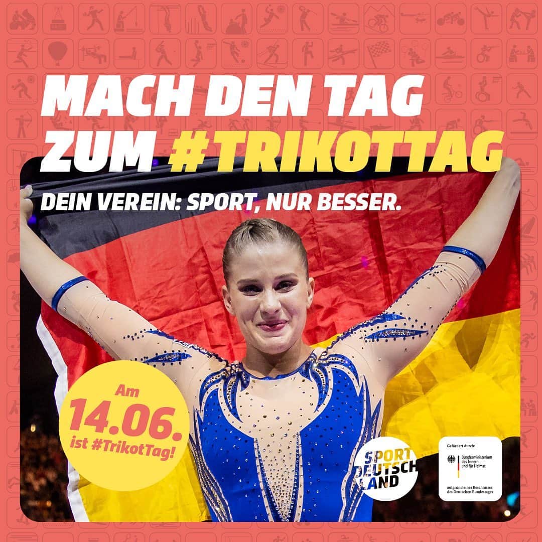 エリザベト・ザイツのインスタグラム：「Elisabeth Seitz macht es vor!​ Am 14.06. ist Trikottag. 🥳 ​Egal welche Sportart: Jedes Trikot sieht anders aus, aber alle sind wunderschön!​ Also zeigt euch am 14.06. in euren Trikots!​ 💪 Trikot anziehen​ 📸 Foto posten​ 📱 @sportdeutschland verlinken​  Wenn ihr kein Foto posten wollt, auch gut! : ) Wir sehen uns am TRIKOTTAG!  #sportnurbesser #sportdeutschland #trikottag」
