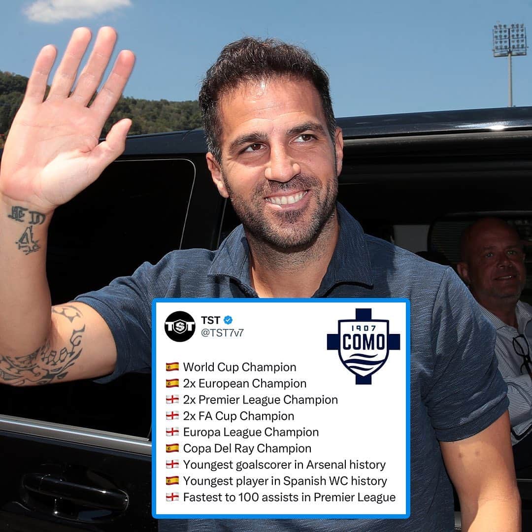 セスク・ファブレガスのインスタグラム：「Cesc Fàbregas is a LIVING LEGEND!   @cescf4bregas will PLAY with @comofootball in TST in just a few weeks🐐🐐🐐🐐🐐  Swipe for some of his best goals 🧙‍♂️⚽️」