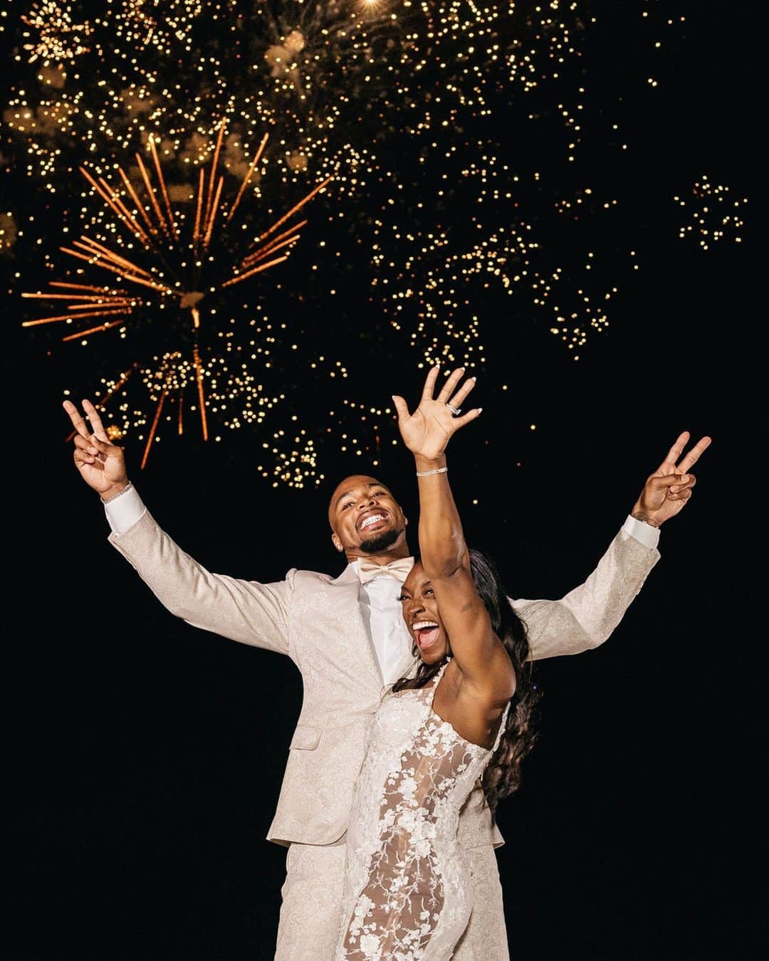British Vogueさんのインスタグラム写真 - (British VogueInstagram)「Gymnast and seven-time Olympic medalist #SimoneBiles and NFL player Jonathan Owens said “I do” in front of their closest family and friends in Cabo, Mexico on Saturday. “I went with my gut feeling and what I felt the most beautiful in,” Simone says of choosing her wedding gown. “I actually got a dress that I originally said I wouldn’t like.” Click the link in bio to take a closer look inside their wedding.   Photographed by @StanloPhotography.」5月12日 0時01分 - britishvogue