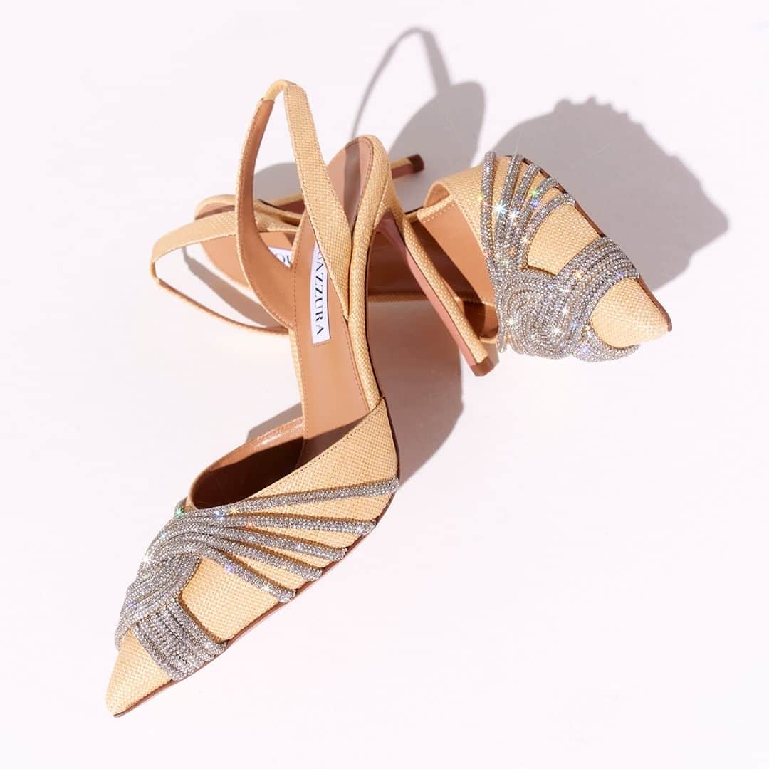 Aquazzuraのインスタグラム：「The perfect party shoes in a Summer version! Gatsby Sling 105  #AQUAZZURA  #AQUAZZURAPumps」
