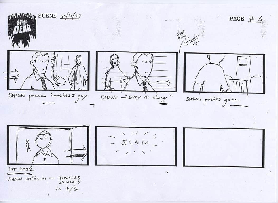 エドガー・ライトさんのインスタグラム写真 - (エドガー・ライトInstagram)「It was 20 years ago today….  Principal photography on ‘Shaun Of The Dead’ began on Sunday May 11th, 2003. We shot Scenes 35-37 in Weston Park, Crouch End - where ‘Shaun crosses street unaware of scattered Zombies around him’ and then later we shot the ‘before’ version, Scenes 7 & 8, where Shaun first walks to the shops. It was an ambitious first day!  Here’s the few stills we have, the screen grabs of some clapper boards, my own story boards (yes I drew these) and a photo of @npark1906’s cat ‘Bon Bon’, missing and presumably eaten by zombies.  What a wild ride it’s been since. Thanks to everyone and anyone involved in the making or the supporting of this movie x」5月12日 0時14分 - edgarwright