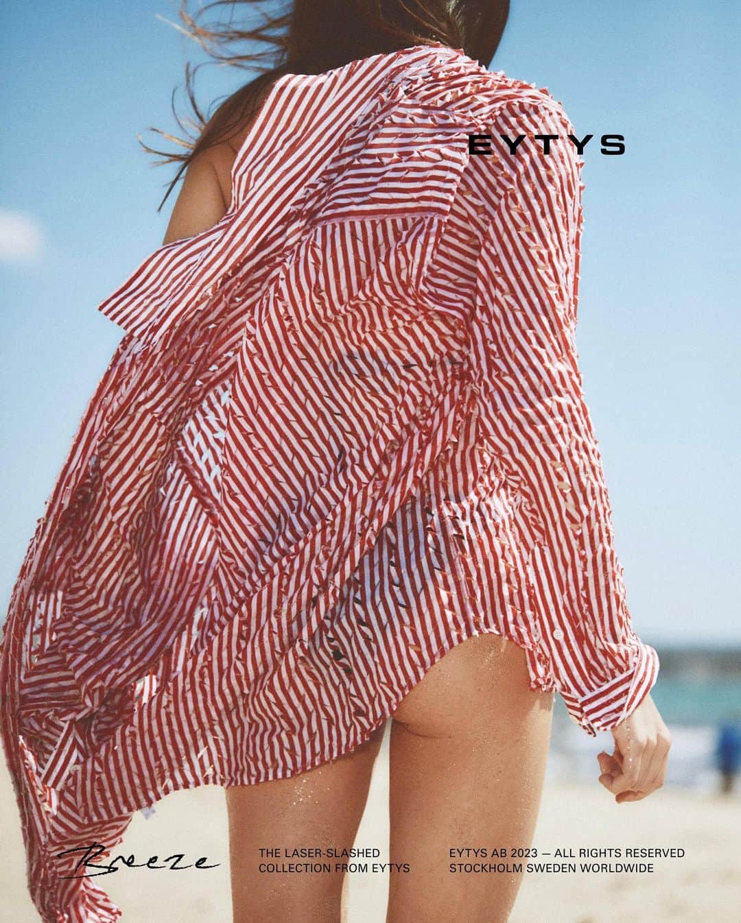 エイティーズのインスタグラム：「Introducing the Breeze collection, a line of laser-slashed shirts and jeans for a breath of fresh air.」