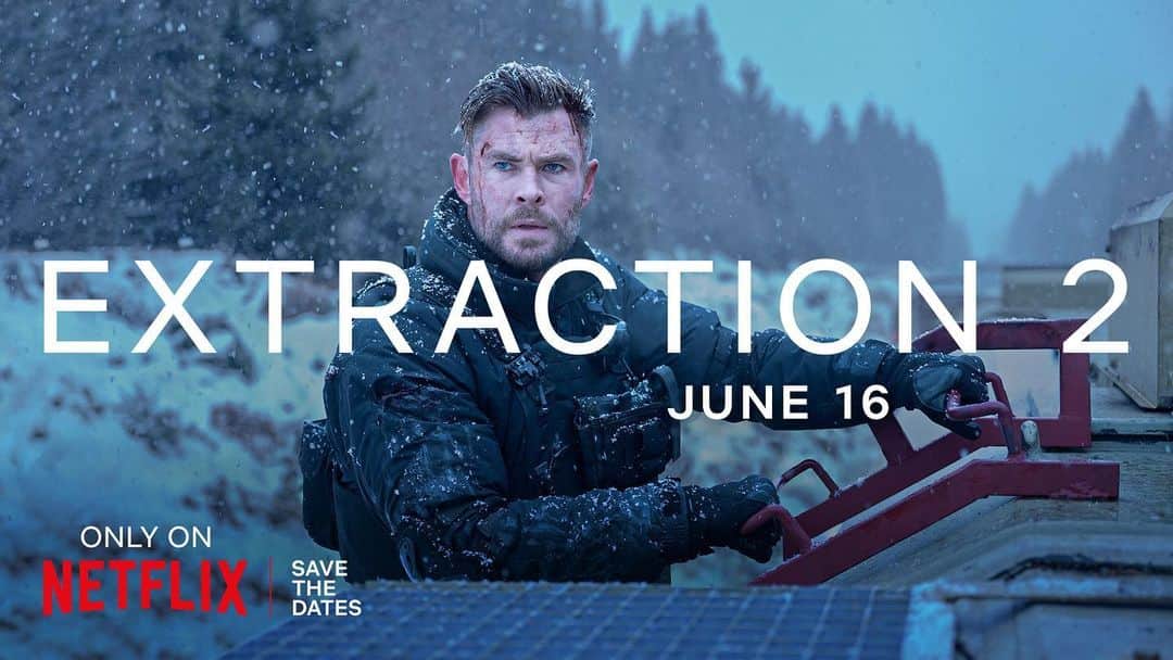 オルガ・キュリレンコのインスタグラム：「It’s finally here! 🍾 Excited to announce that Extraction 2 is coming to @Netflix in 2023! #NetflixSavetheDates #Extraction2」