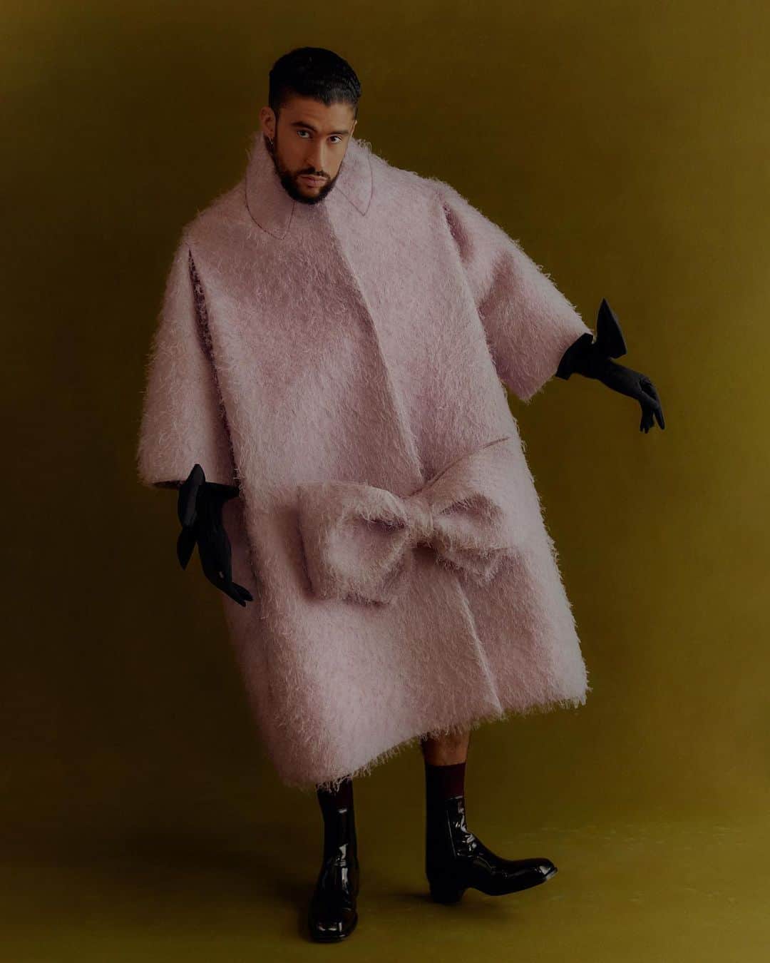 Maison Margielaのインスタグラム：「@badbunnypr wears #MaisonMargiela Co-Ed Collection 2023 by @JGalliano featured in @Time  Photography: @elliotanderick Stylist: @nycolesariol Make Up: @bo_champagne  Hair: @ladysoulfly」