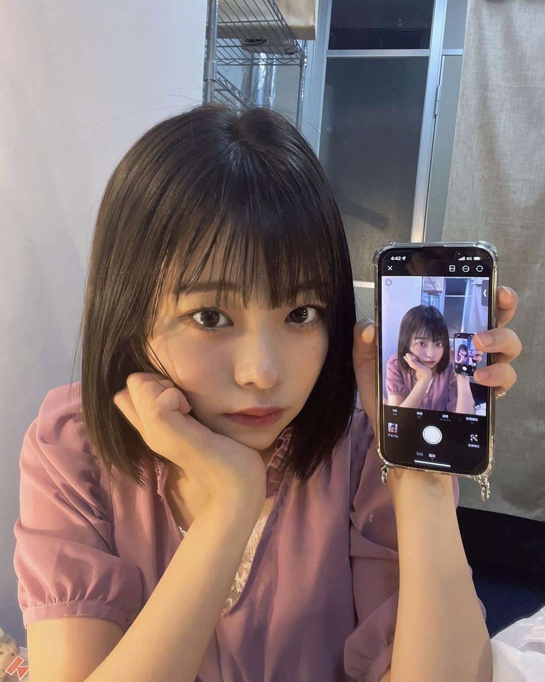 河本景のインスタグラム：「流行ってる？撮り方してみたよん🙏🙏」