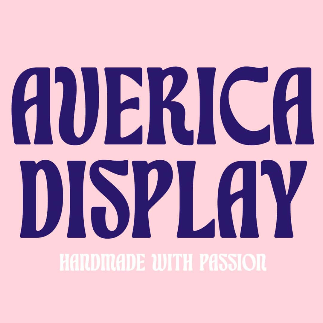 myfontsのインスタグラム：「Introducing Letteralle's latest creation, Averica! A playful & friendly display font that is sure to add a touch of personality to any project. It's handmade with love & attention to detail, ensuring each character is unique & charming. 💜 Shop Averica now at MyFonts」