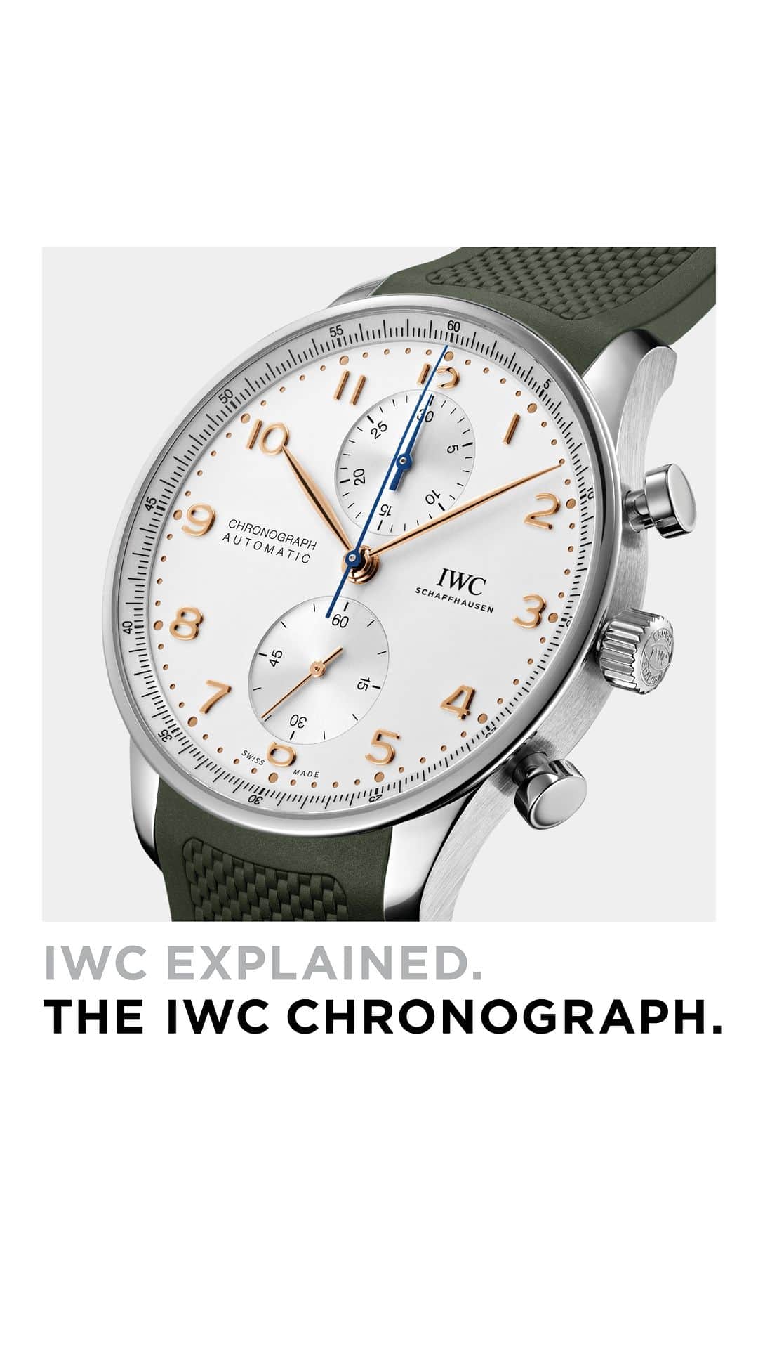 IWCのインスタグラム：「Reference material. From performance to functionality to quality, we never compromise. With superlative durability, a distinguished layout and our unique in-house family of movements, find out why our IWC chronographs have set the standard in the industry for over 40 years. #TheReference  🔗 Link in bio」