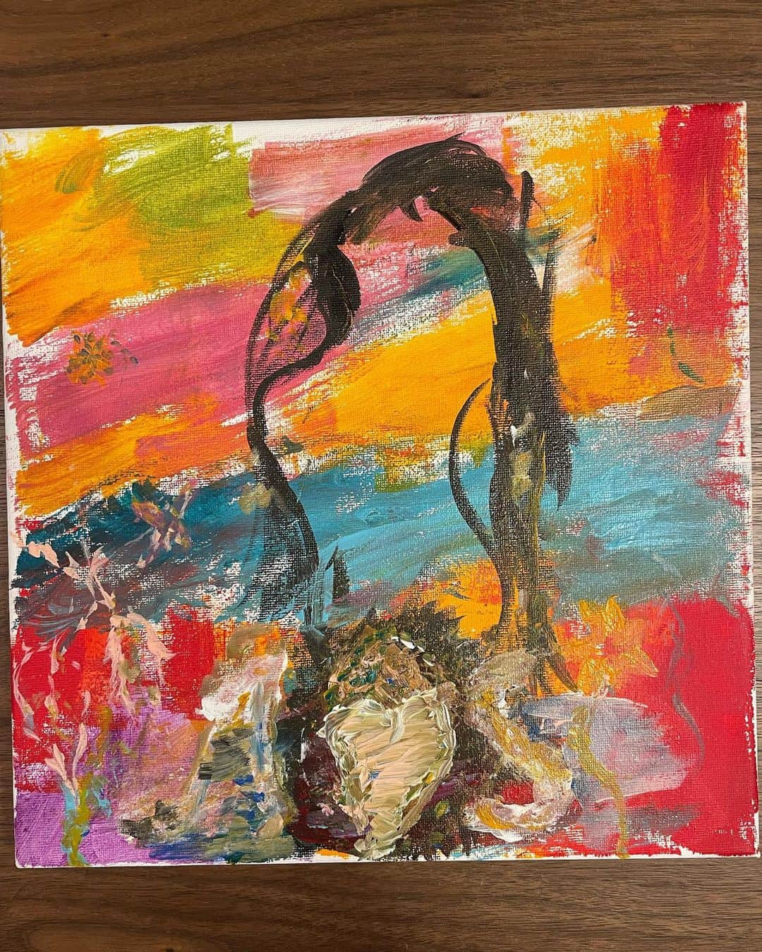 舘野将平さんのインスタグラム写真 - (舘野将平Instagram)「「VENUS」  2023.05.10  #アート #色たくさん使ったらごまかせる説 #幼稚園からやり直したい #でも好きなんです #love#art#paint  #また書いてみよ #絵心ない俳優 #大事なのは情熱 #アクリル画  #🌅🧝🏻‍♀️」5月12日 9時15分 - shohei_tateno_921