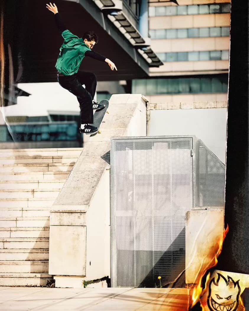 ヴィンセント・ミルウ のインスタグラム：「🥹 thank you @spitfirewheels @thrashermag 🔥🫀 Sw Nosegrind by @legallout」