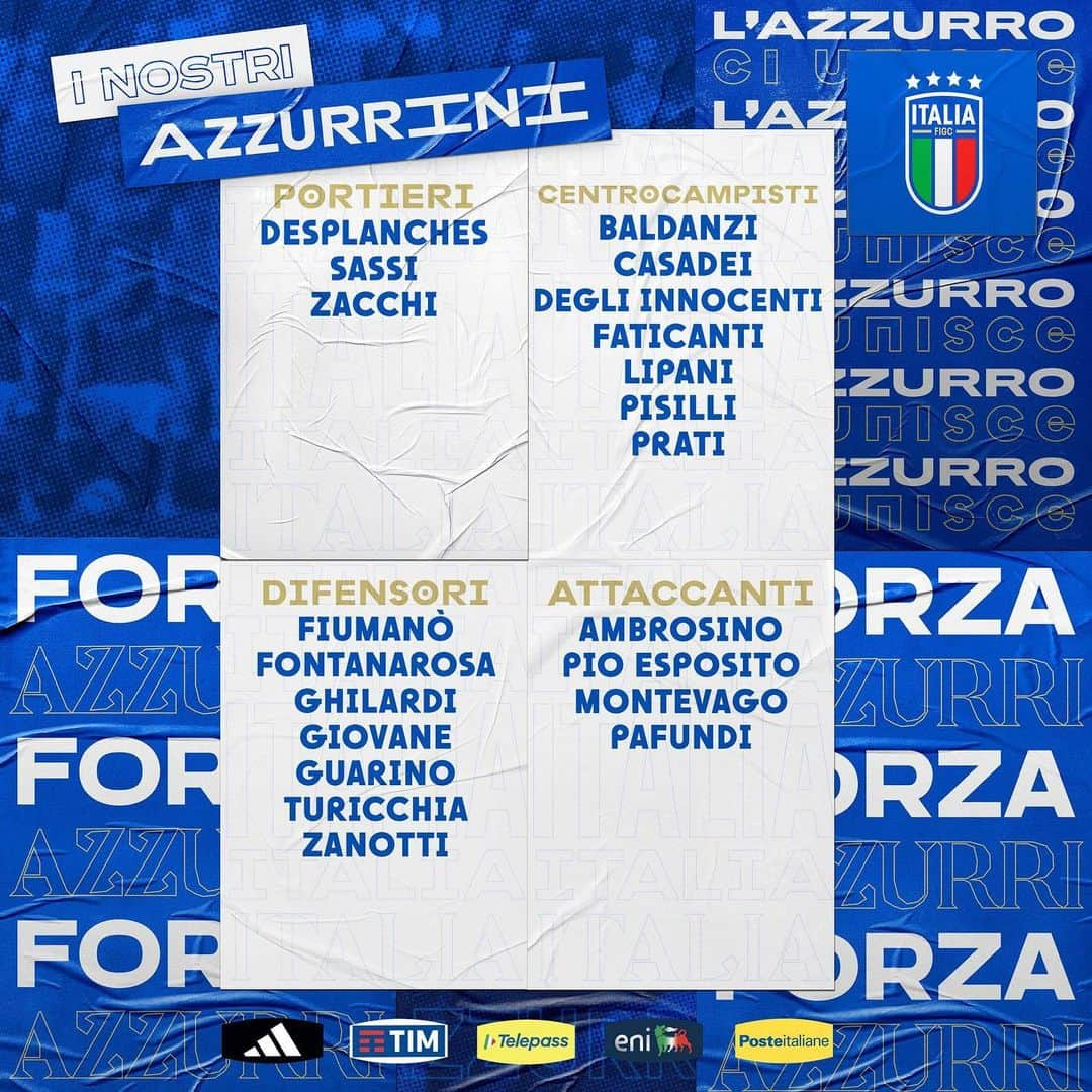 サッカーイタリア代表さんのインスタグラム写真 - (サッカーイタリア代表Instagram)「📋 La lista dei 21 #Azzurrini convocati per il #Mondiale in Argentina 💥  #U20WC #VivoAzzurro #Under20 🇮🇹」5月12日 1時34分 - azzurri