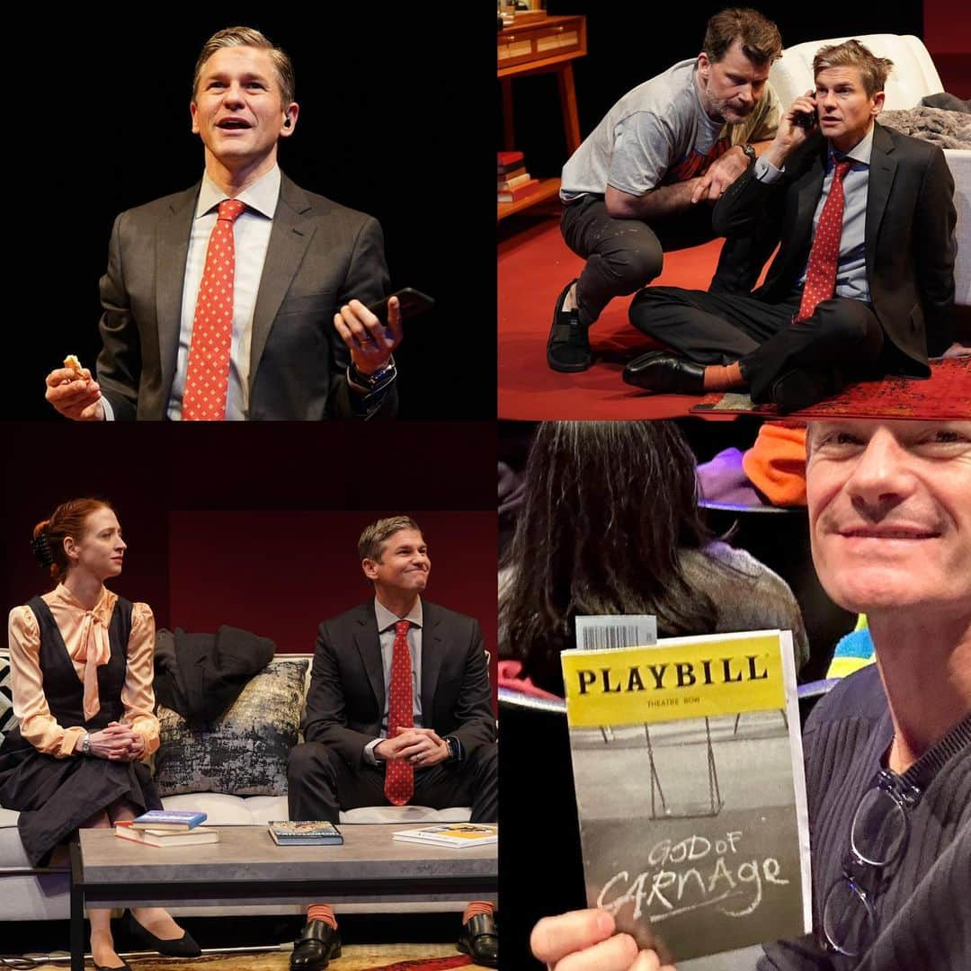 ニール・パトリック・ハリスのインスタグラム：「Go see David live on stage!! He’s back on the boards in God of Carnage at @theatrerow, only until the 20th! He’s wonderful, playing very against type, in this intimate, dark comedy about feuding parents. Click Theatre Row’s handle above, or get tickets at bfany.org #grateful @dbelicious」