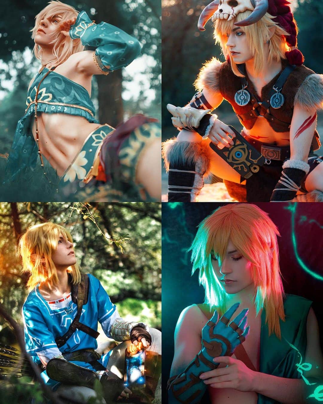 Geheのインスタグラム：「Zelda Tears of the Kingdom is almost here 🥹 man I'm emotional. Can't wait to see all the new outfits and want to cosplay them all lol- Which is your favorite that I've done and which new one would you like to see? 👁️👁️  PHOTOGRAPHERS: 1- @neolynnphotography  2- @pnkvirus  3- @peckphotograph  4- myself ✨👍 #totk #botw #zelda #cosplay #linkcosplay #tearsofthekingdom」