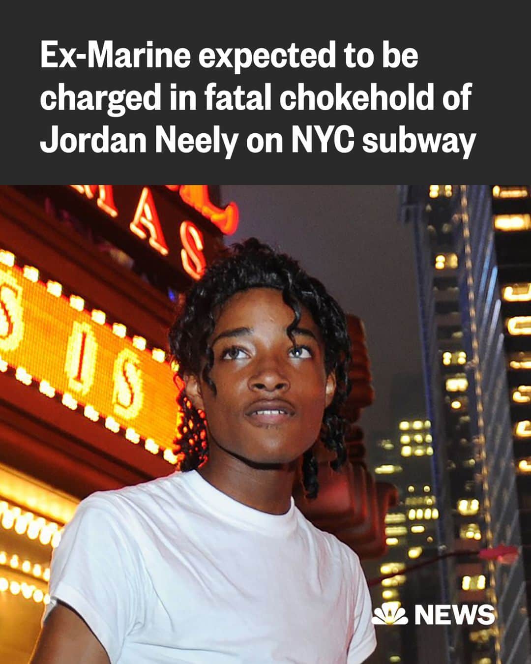 NBC Newsさんのインスタグラム写真 - (NBC NewsInstagram)「A Marine veteran who put Jordan Neely in fatal chokehold on NYC subway expected to be charged as soon as Friday, two sources say.   Cellphone video captured on a northbound F train showed Penny on the ground holding Jordan Neely in a chokehold following an altercation.  Neely, a 30-year-old subway busker who performed dance routines in costume as Michael Jackson, was unconscious when officers arrived at the Broadway and East Houston Street station. He was pronounced dead at the hospital, police said.  Read more at the link in bio.」5月12日 5時32分 - nbcnews