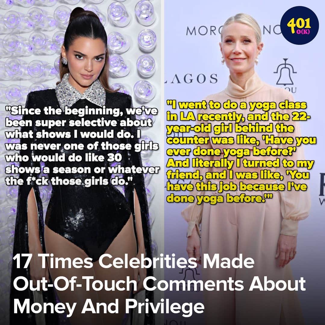 BuzzFeedさんのインスタグラム写真 - (BuzzFeedInstagram)「Fame, wealth, and privilege often go hand-in-hand. If a person has lived in that bubble for a long time (or even their entire life), then they can lose touch with what life is like for people outside of it. They sometimes seem to forget that not everyone has access to the same resources — from organic food to personal staff — as they do. As a result, they may offer advice or make remarks that come off as, well, super privileged and out of touch. Tap the link in bio to read about 17 times celebs made out-of-touch comments about money and privilege and follow @401okay for more money-related content 👆」5月12日 5時44分 - buzzfeed