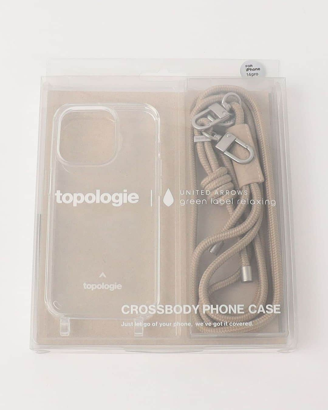 green label relaxingさんのインスタグラム写真 - (green label relaxingInstagram)「人気の＜Topologie＞に別注したスマホショルダーの登場！  スマホケースとコードがセットになったスマホショルダーを green label relaxingらしい色使いで別注したアイテムです。  コードにはキーホルダーなどがつけられるマルカンを別注で追加し より利便性を高めました。 春夏のシンプルなコーディネートにもなじみやすいベージュカラーでご用意。  利便性とファッション性を兼ね備えたユニセックスでご着用いただけます。  先に控えた父の日のギフトにもおすすめのアイテムです。  ※ケースサイズの違いをカラーで分けております。コードの色と長さは同じです。 ・その他1カラー：iPhone 12 / iPhone 12 Pro ・その他2カラー：iPhone 13 ・その他3カラー：iPhone 13 Pro ・その他4カラー：iPhone 14 ・その他5カラー：iPhone 14 Pro  ■【別注】＜Topologie×green label relaxing＞ベージュ スマホショルダー ¥6,600 No:32334990310  #greenlabelrelaxing  #グリーンレーベルリラクシング #glr23ss #メンズファッション  #スマホショルダー #トポロジー #topologie」5月12日 18時49分 - ua_greenlabel