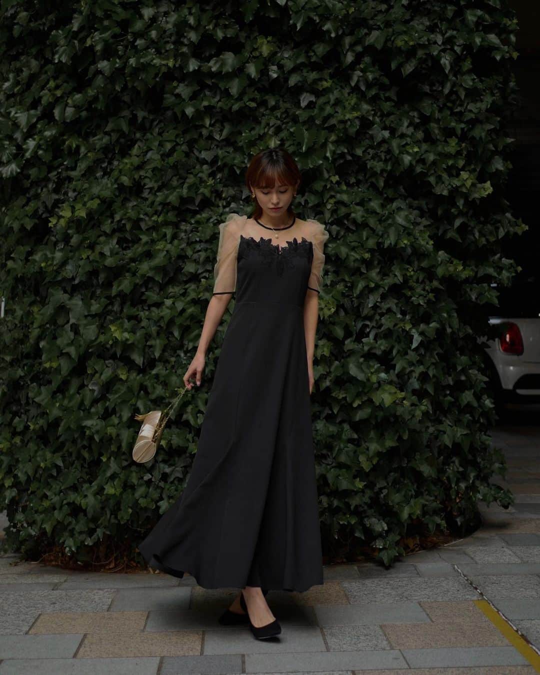 宮本沙恵のインスタグラム：「来週発売のROMANO DRESS🤎🤎 #結婚式#お呼ばれ#オケージョンドレス」