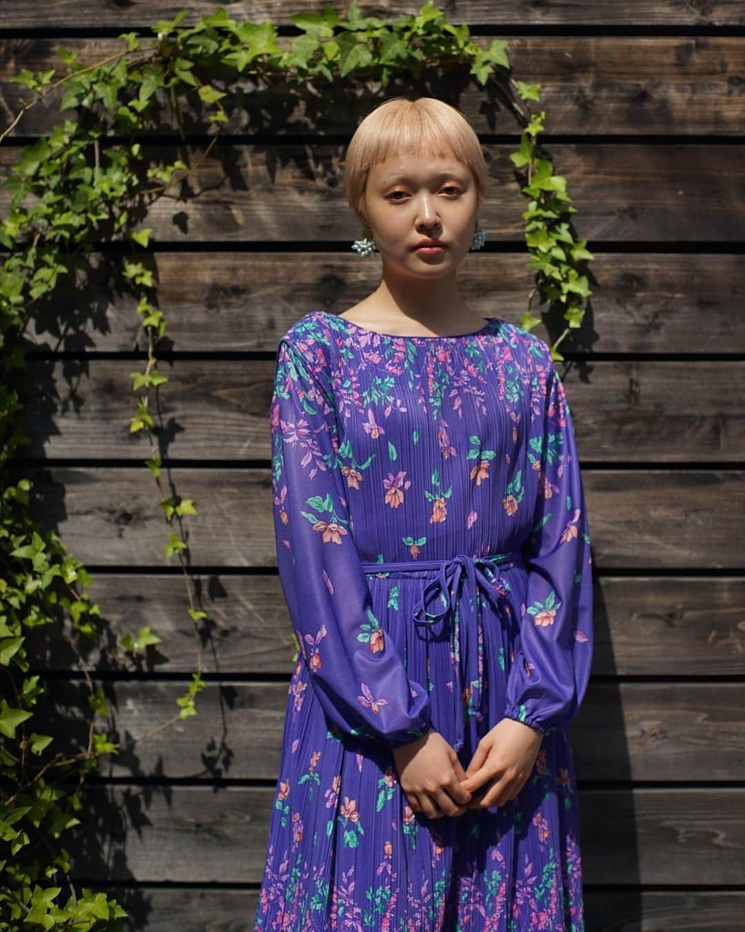 PUNK CAKEさんのインスタグラム写真 - (PUNK CAKEInstagram)「❤️ NEW ARRIVAL ❤️ ☑︎ lavender pileats flower dress  Now on sale ➡︎ ONLINE STORE  model / @momooka_koyoi」5月12日 19時35分 - punk_cake
