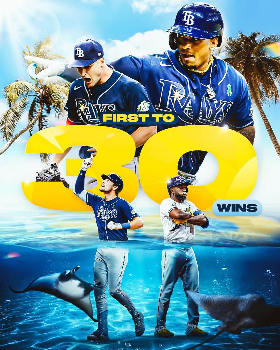 MLBさんのインスタグラム写真 - (MLBInstagram)「For the second time in franchise history (2010), the Tampa Bay Rays are the first team to 30 wins.   (Via Elias Sports Bureau)」5月12日 10時46分 - mlb