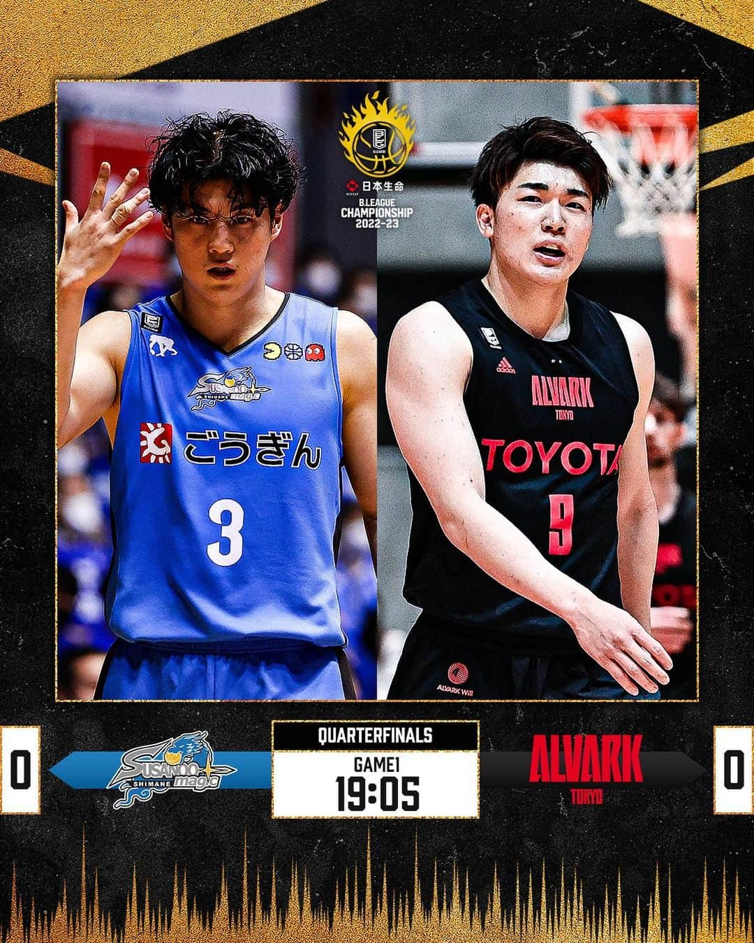 B.LEAGUEさんのインスタグラム写真 - (B.LEAGUEInstagram)「🏆日本生命 B.LEAGUE CHAMPIONSHIP 2022-23 🔥QUARTERFINALS〈GAME1〉 🆚島根 vs A東京 ⏰19:05 TIP-OFF ※2戦先勝方式  #風を起こそう #WEFAZE  #Bリーグ #日本生命Bリーグチャンピオンシップ」5月12日 11時35分 - b.league_official