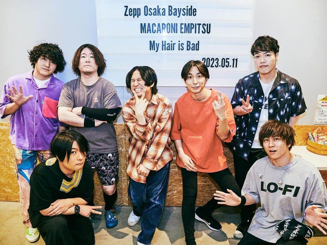 My Hair is Badのインスタグラム：「昨日はマカロニえんぴつとZepp Osaka Baysideで初2マン！  ありがとうございましたー！！  photo by 酒井ダイスケ(@imdaisukesakai)」