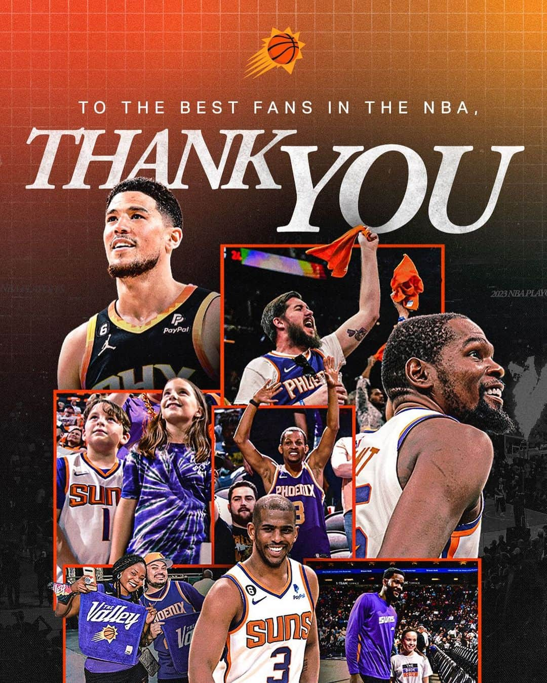 フェニックス・サンズさんのインスタグラム写真 - (フェニックス・サンズInstagram)「The energy you gave to us.  The passion you brought to us.  The unwavering support you lent to us.   Thank you, Suns fans, for being the heart & soul of our team, and always showing up & showing out 💜🧡」5月12日 14時09分 - suns