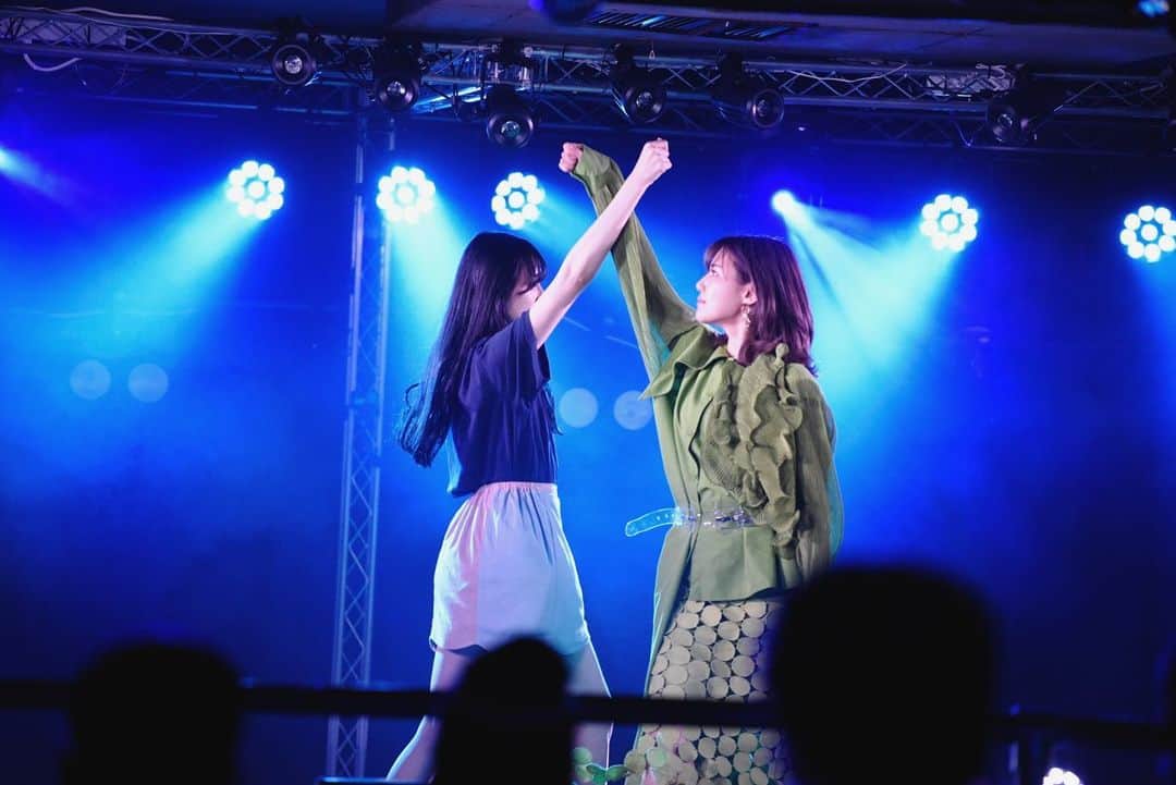 彩永あいりのインスタグラム：「. 鈴木まりやさん生誕祭inPLANT✨  まりやさんとのパフォーマンスは 毎回本当に楽しいです♡ 『dosanko mariyannu』Tシャツと まりやさんのお下がりスカートで出演しました！  ずっとずっと大好きな先輩です🌸 お誘い頂きありがとうございました🥰」