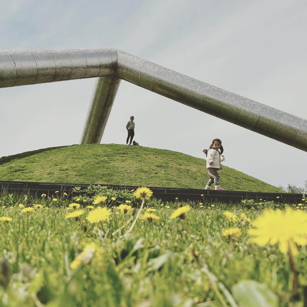 KIKIのインスタグラム：「5月連休終盤に 北海道は札幌 モエレ沼公園へ わたしが学生の時以来の訪問だったので20数年ぶり！ （あの頃はまだガラスのピラミッドができていなかった） 子どもたちと訪れたモエレ沼公園は 記憶よりもずっと広くてすごく楽しいところだった ただ原っぱにごろごろするだけでも気持ちいい場所がたくさんあって サクラの森 遊具のあるところでは同年代の子たちと一緒に遊びまわった 海の噴水の演出や ガラスのピラミッド内のギャラリーといったところも見応えがあり 予定したよりもずいぶん長い時間滞在した たびたび行くことのできる距離に住んでいたらいいな またすぐにでも遊びに行きたい  イサム・ノグチが基本設計 「大地を彫刻する」 という言葉が印象に残っていたけれど あらためて調べてみたら 元々 ゴミの最終処分場だった場所という たまたま見つけた 札幌市議会キッズページのモエレ沼公園ができるまでの解説がわかりやすい 興味があればぜひ  https://www.city.sapporo.jp/ncms/gikai/naruhodo/structure/request_moere.html  自分の暮らす町にも モエレ沼公園ほど規模が大きくなくても 人に愛される場所がもっと増えていったらいい #椿と柊 #モエレ沼公園」