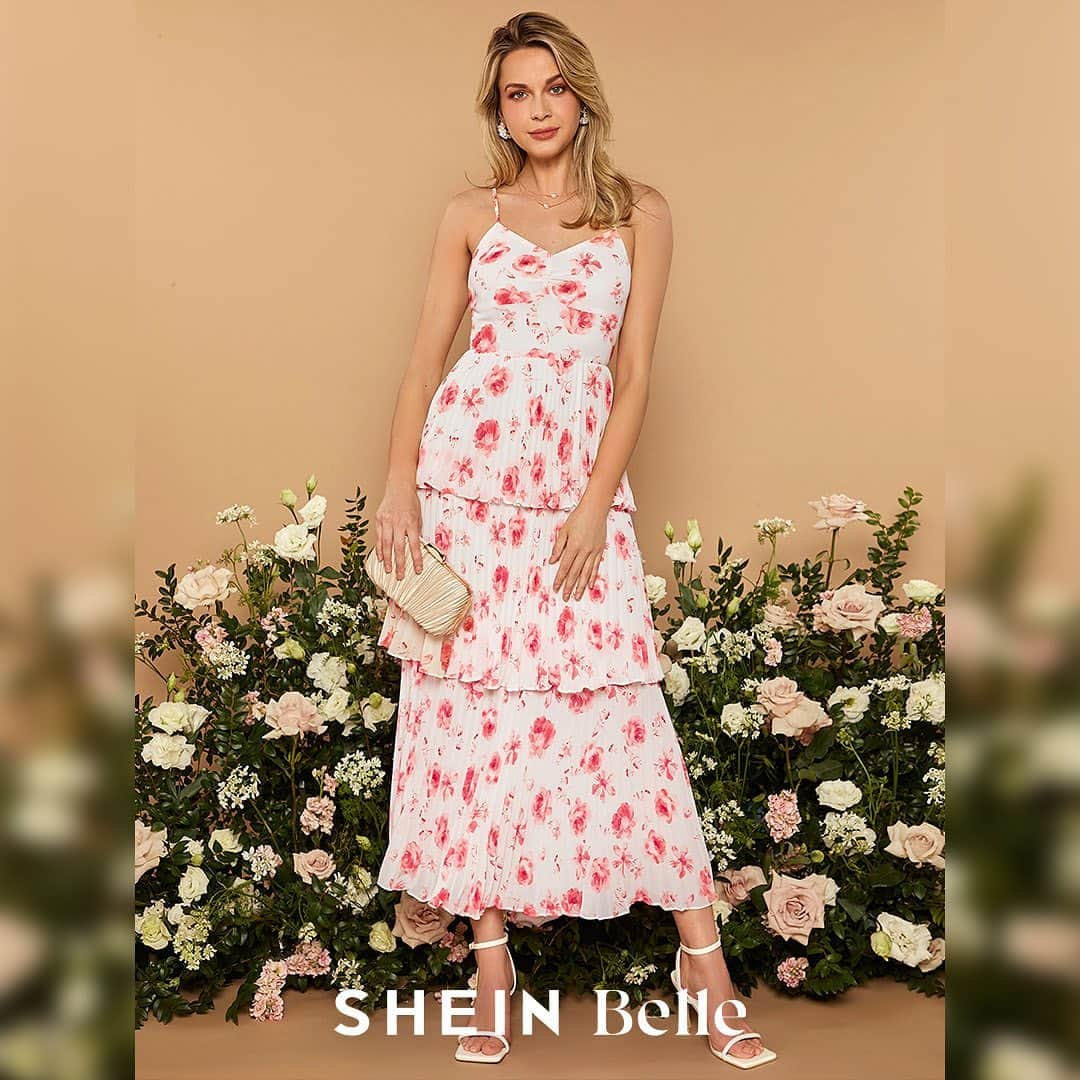 SHEINのインスタグラム：「Step up your summer style game and stay cool in chic event wear with elegant A-line dresses from SHEIN BELLE 💃👗  🔎14875993 14875733 14876517 14876217 14869363 14806585  #SHEINBelle」