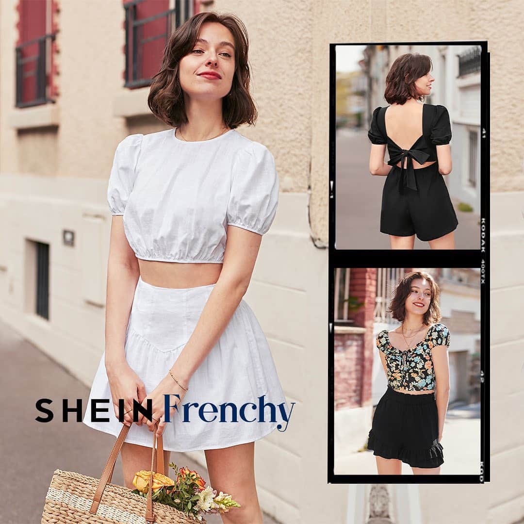 SHEINのインスタグラム：「Channel your inner Parisian with timeless chic pieces from SHEIN FRENCHY ✨  🔎15379918 15379880 15379885 15379923 15379552 15379627 15379527  #frenchstyle #retroclothes」